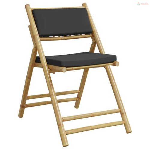 2 részes bambusz összecsukható bisztrószett párnákkal