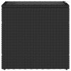 Fekete polyrattan üveglapos kerti kisasztal 58 x 27,5 x 55 cm