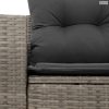 2 személyes szürke polyrattan kerti kanapé párnával