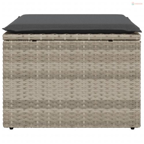 Világosszürke polyrattan kerti szék párnával 55 x 55 x 37 cm