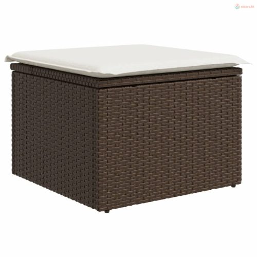 Barna polyrattan kerti szék párnával 55 x 55 x 37 cm