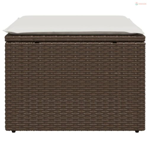 Barna polyrattan kerti szék párnával 55 x 55 x 37 cm