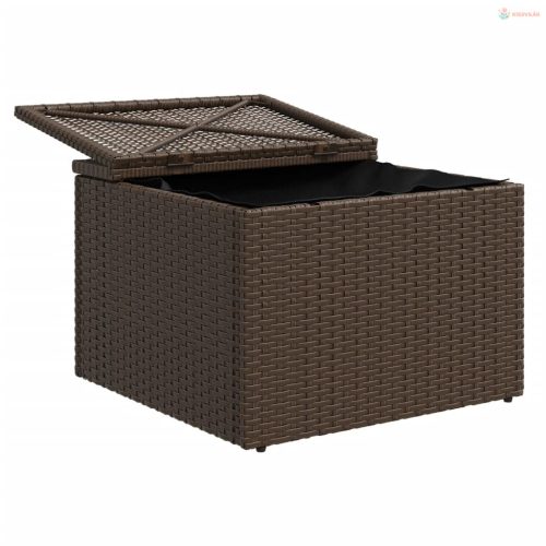 Barna polyrattan kerti szék párnával 55 x 55 x 37 cm