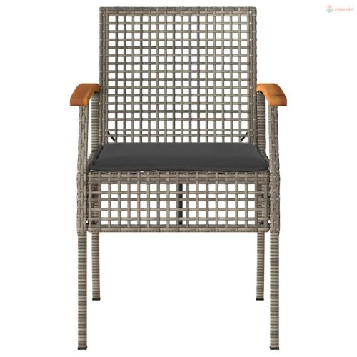 4 részes szürke polyrattan kerti ülőgarnitúra párnákkal