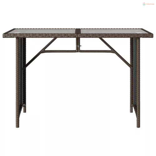 2 részes barna polyrattan kerti étkezőgarnitúra párnákkal