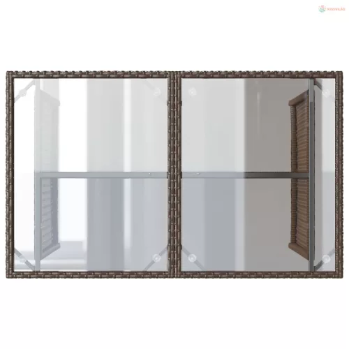 2 részes barna polyrattan kerti étkezőgarnitúra párnákkal