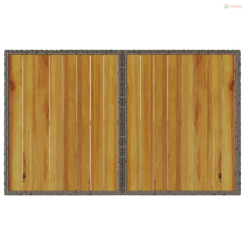 2 részes szürke polyrattan kerti étkezőgarnitúra párnákkal