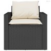 4 részes fekete polyrattan kerti ülőgarnitúra párnákkal