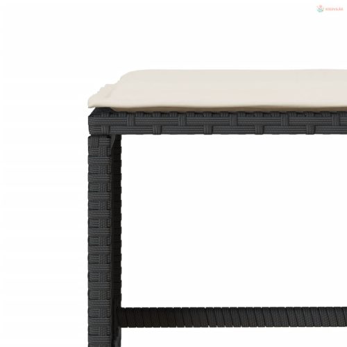 4 részes fekete polyrattan kerti ülőgarnitúra párnákkal