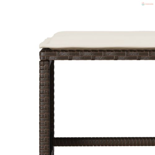 4 részes barna polyrattan kerti ülőgarnitúra párnákkal