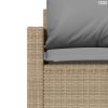 4 részes bézs polyrattan kerti ülőgarnitúra párnákkal