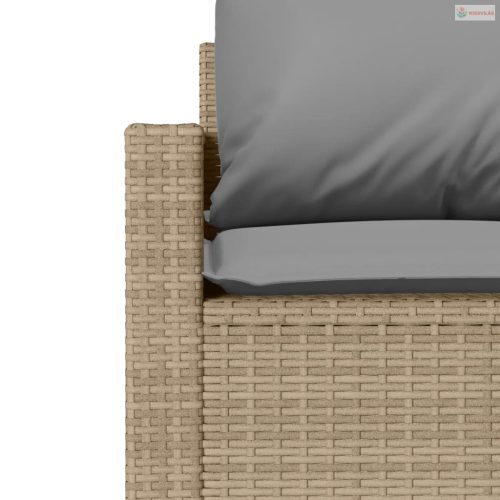 4 részes bézs polyrattan kerti ülőgarnitúra párnákkal