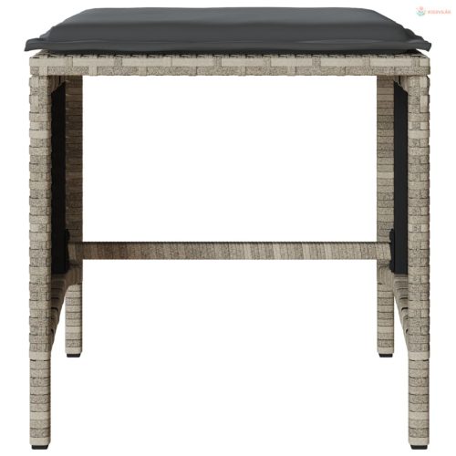 4 részes világosszürke polyrattan kerti ülőgarnitúra párnákkal