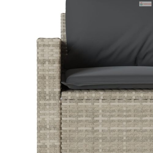 4 részes világosszürke polyrattan kerti ülőgarnitúra párnákkal