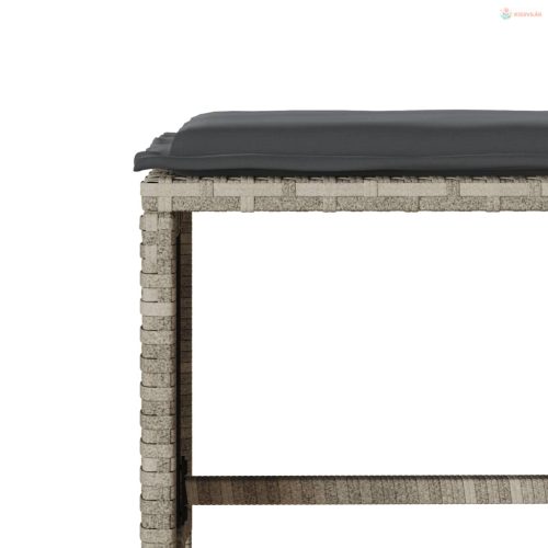 4 részes világosszürke polyrattan kerti ülőgarnitúra párnákkal