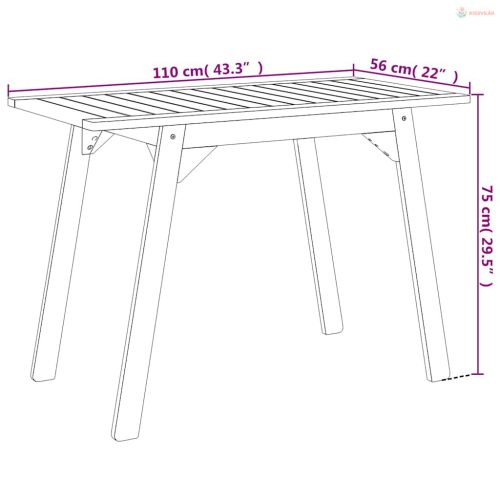 3 részes tömör akácfa erkély szett