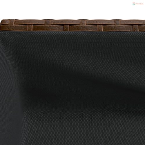 Barna polyrattan kerti ültetőláda polccal