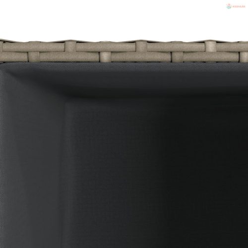 3 db szürke polyrattan kerti ültetőláda