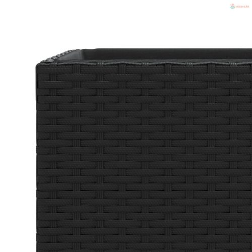 Fekete polyrattan kerti ültetőláda 30x30x60 cm