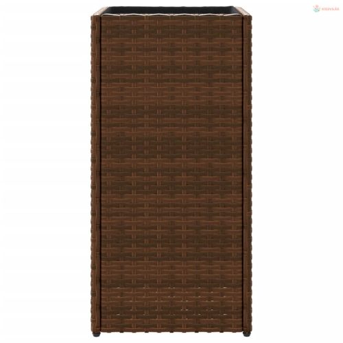 Barna polyrattan kerti ültetőláda 30x30x60 cm