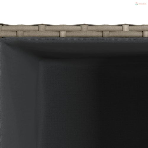 Szürke polyrattan kerti ültetőláda 40x40x80 cm