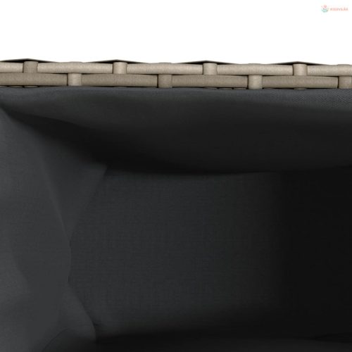 Szürke polyrattan kerti ültetőláda 3 cseréppel 105x30x32 cm
