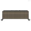 Szürke polyrattan növénytartó kerékkel/3 cseréppel 107x32x38 cm