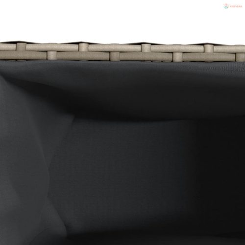 Szürke polyrattan növénytartó kerékkel/3 cseréppel 107x32x38 cm