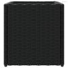 Fekete polyrattan kerti ültetőláda 36x30x32 cm