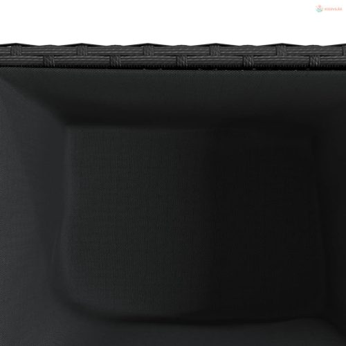 Fekete polyrattan kerti ültetőláda 36x30x32 cm