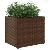 Barna polyrattan kerti ültetőláda 36x30x32 cm