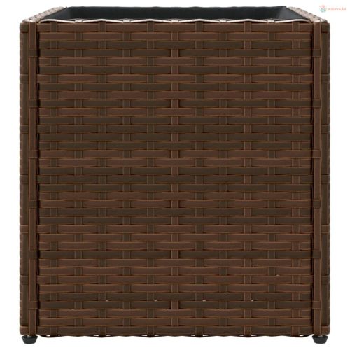 Barna polyrattan kerti ültetőláda 36x30x32 cm