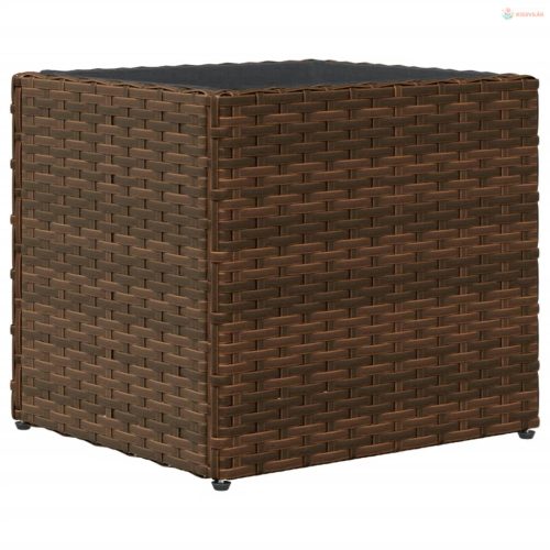 Barna polyrattan kerti ültetőláda 36x30x32 cm