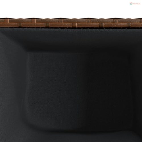 Barna polyrattan kerti ültetőláda 36x30x32 cm