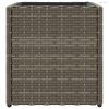 Szürke polyrattan kerti ültetőláda 36x30x32 cm