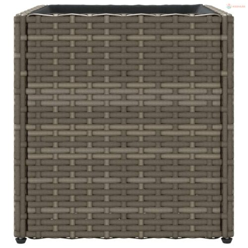 Szürke polyrattan kerti ültetőláda 36x30x32 cm