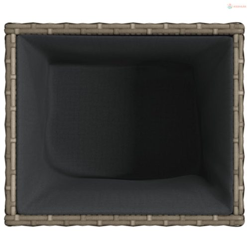 Szürke polyrattan kerti ültetőláda 36x30x32 cm