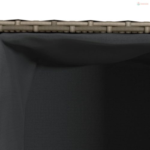 Szürke polyrattan kerti ültetőláda 36x30x32 cm