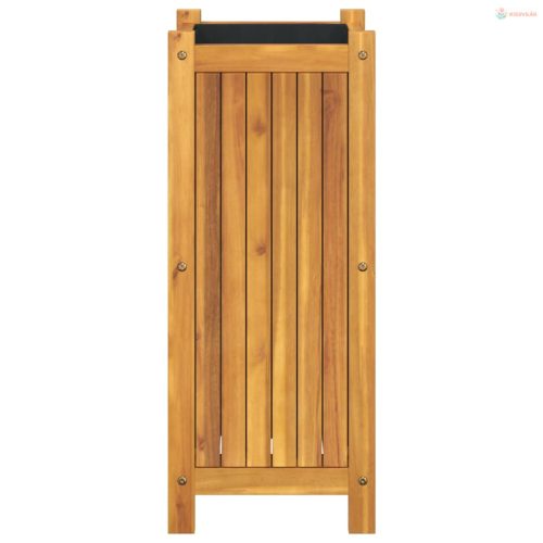 Tömör akácfa kerti virágtartó béléssel 31 x 31 x 75 cm