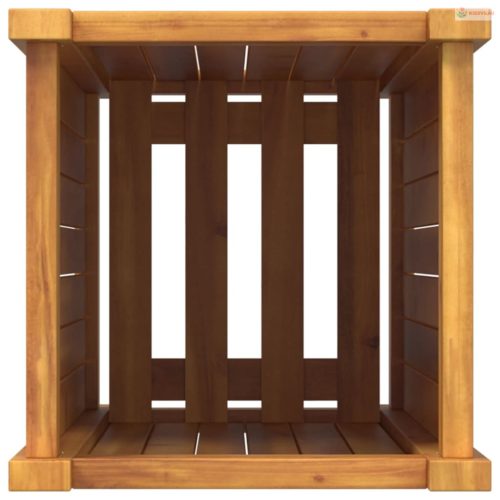 Tömör akácfa kerti virágtartó béléssel 31 x 31 x 75 cm