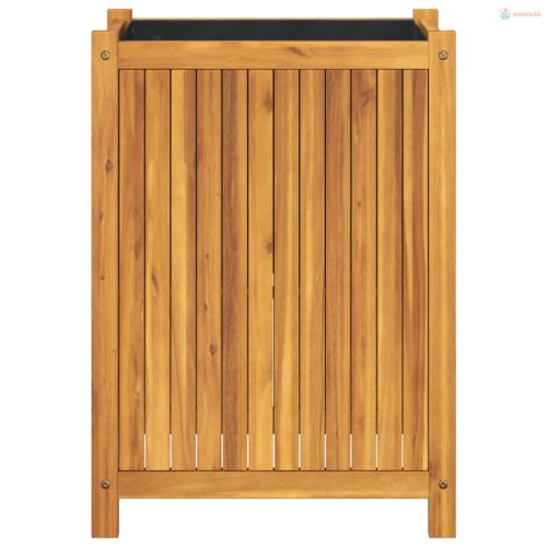 Tömör akácfa kerti virágtartó béléssel 54 x 31 x 75 cm