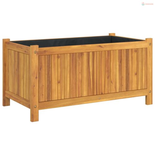 Tömör akácfa kerti virágtartó béléssel 80 x 42 x 40 cm