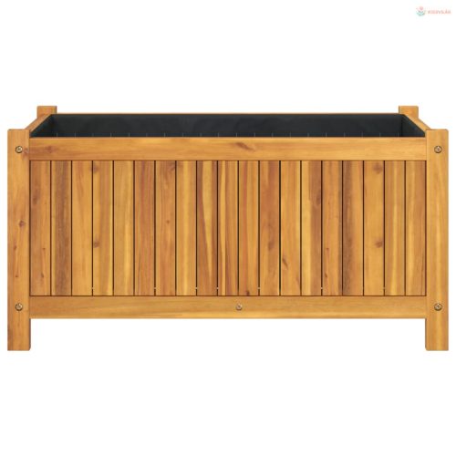 Tömör akácfa kerti virágtartó béléssel 80 x 42 x 40 cm