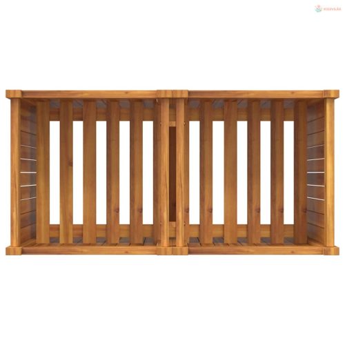 Tömör akácfa kerti virágtartó béléssel 84 x 42 x 75 cm