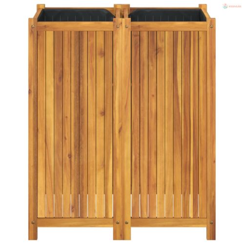 Tömör akácfa kerti virágtartó béléssel 84 x 42 x 100 cm