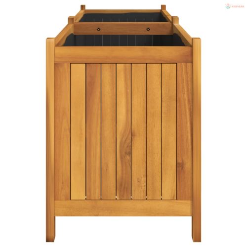 Tömör akácfa kerti virágtartó béléssel 153x38,5x50 cm