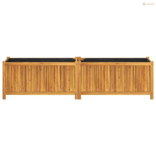 Tömör akácfa kerti virágtartó béléssel 199x38,5x50 cm