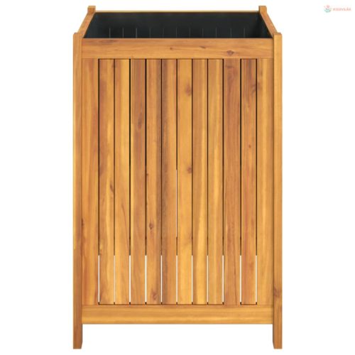 Tömör akácfa kerti virágtartó béléssel 50 x 50 x 75 cm