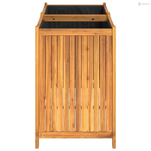 Tömör akácfa kerti virágtartó béléssel 100 x 50 x 75 cm