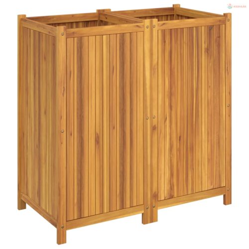 Tömör akácfa kerti virágtartó béléssel 100 x 50 x 100 cm